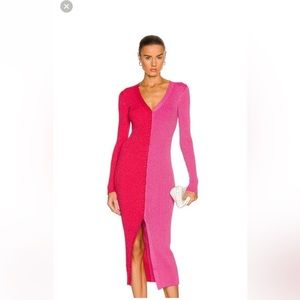 Staud SHOKO sweater dress lava peony size small, worn once.
